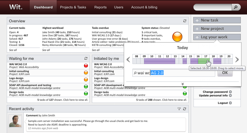 project management software dashboard**