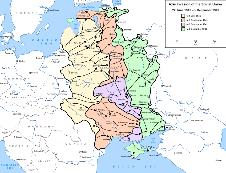 Operation Barbarossa invasion map 1941