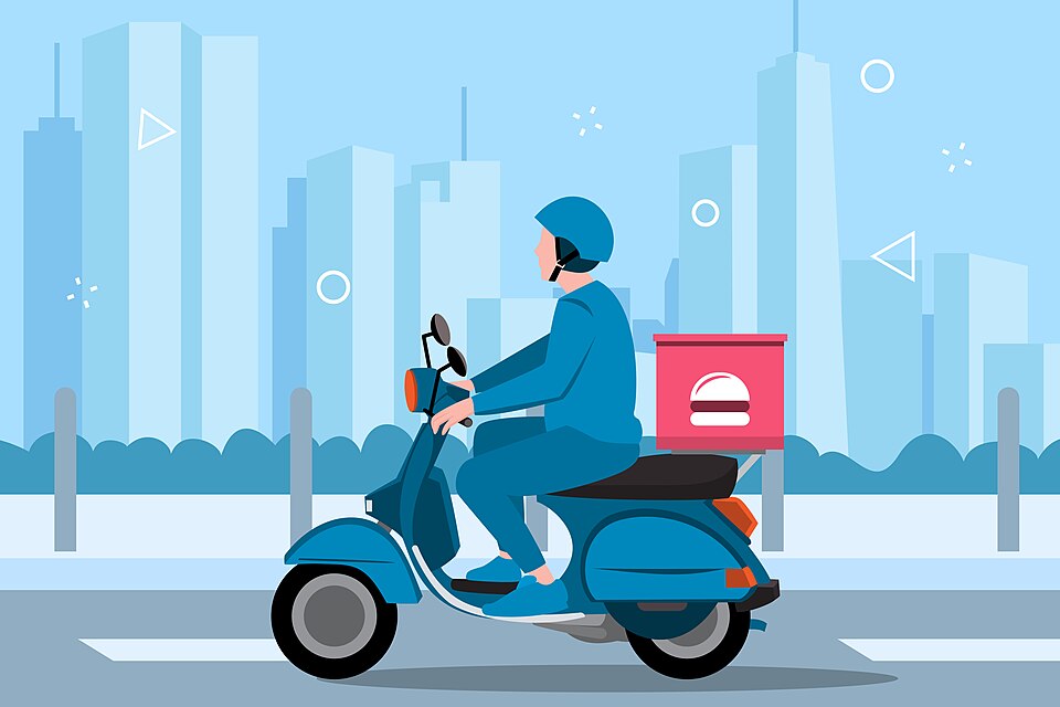 delivery driver on bike