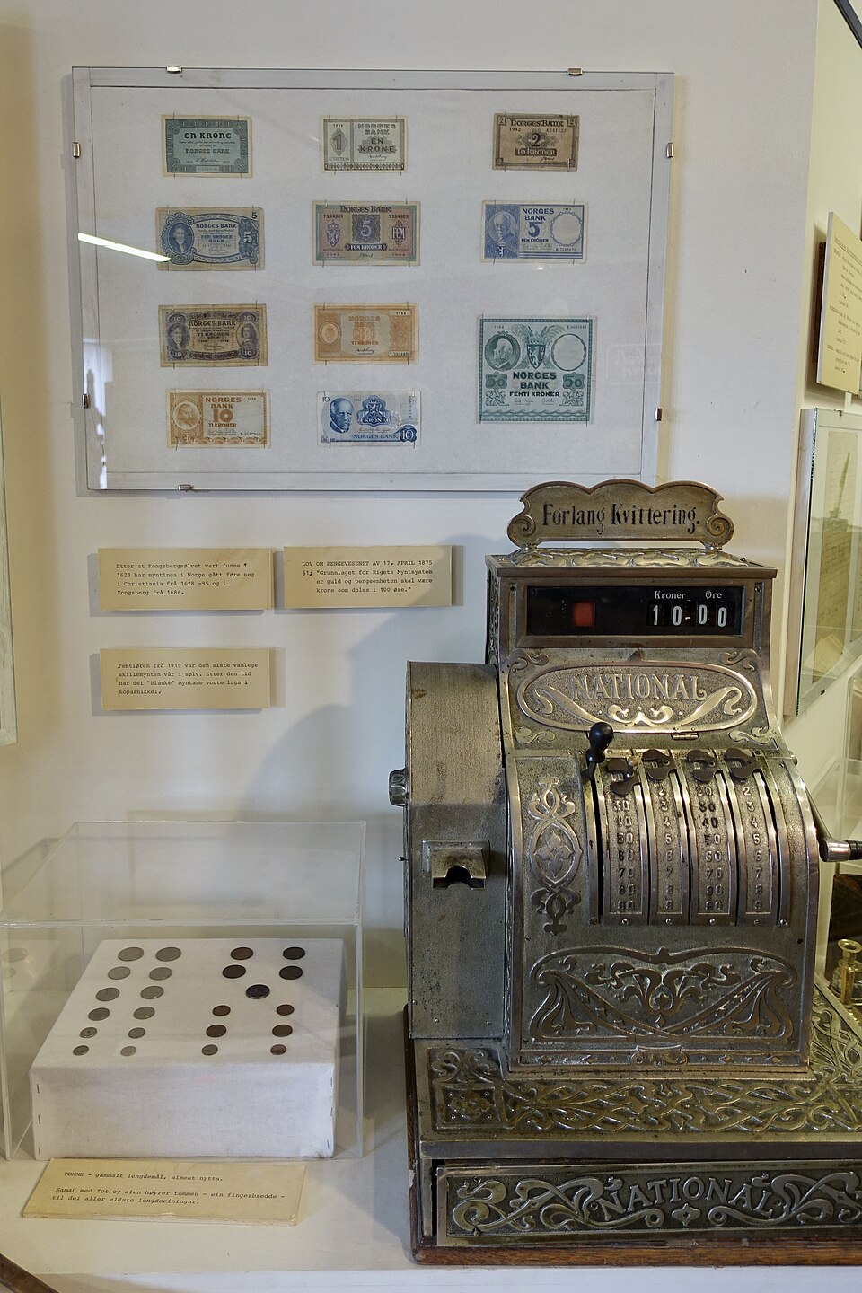cash register and coins**