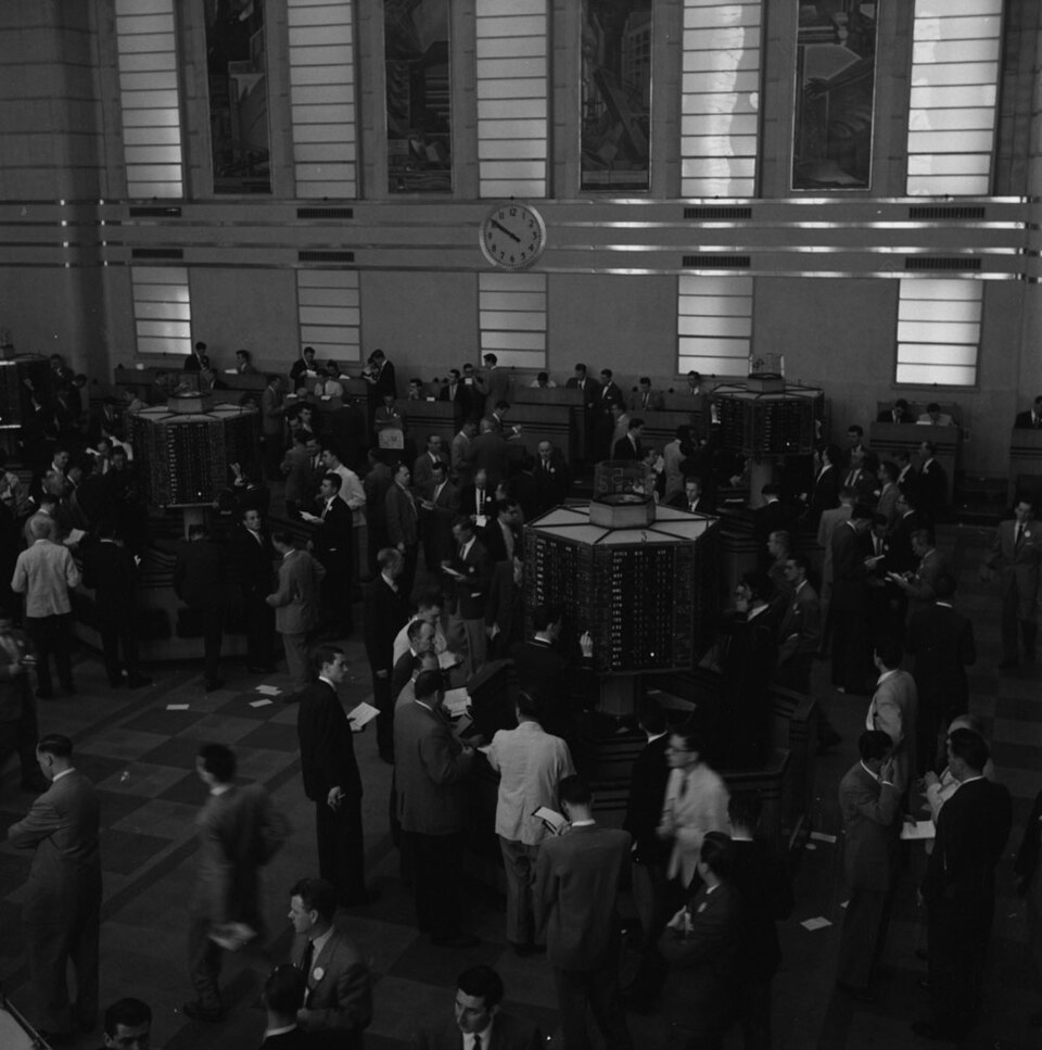 stock market trading floor**