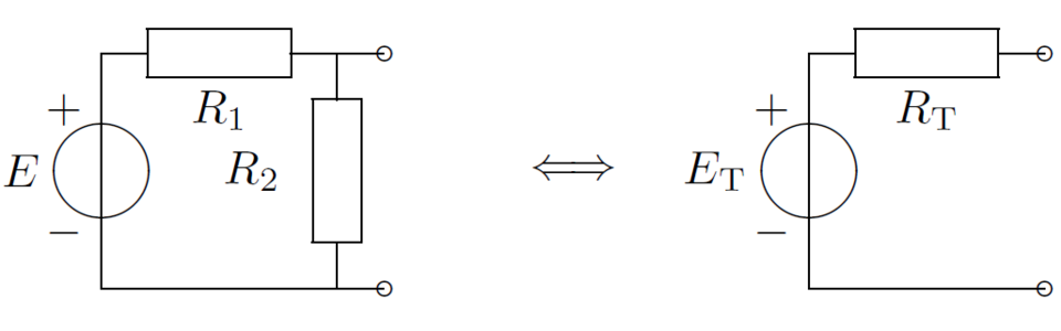 thevenin equivalent circuit labelled diagram