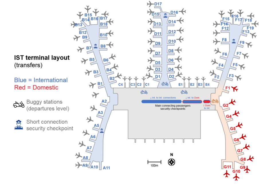 airport terminal layout labelled diagram