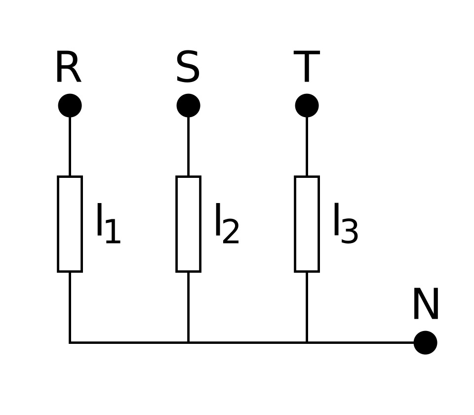 star connection three phase labelled diagram