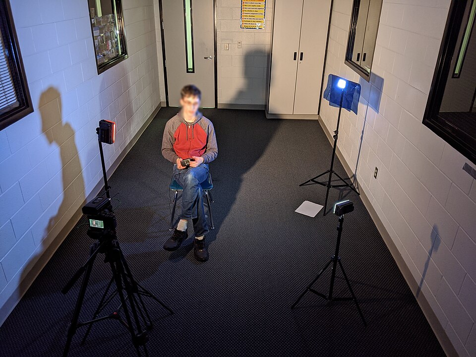 three-point lighting setup**