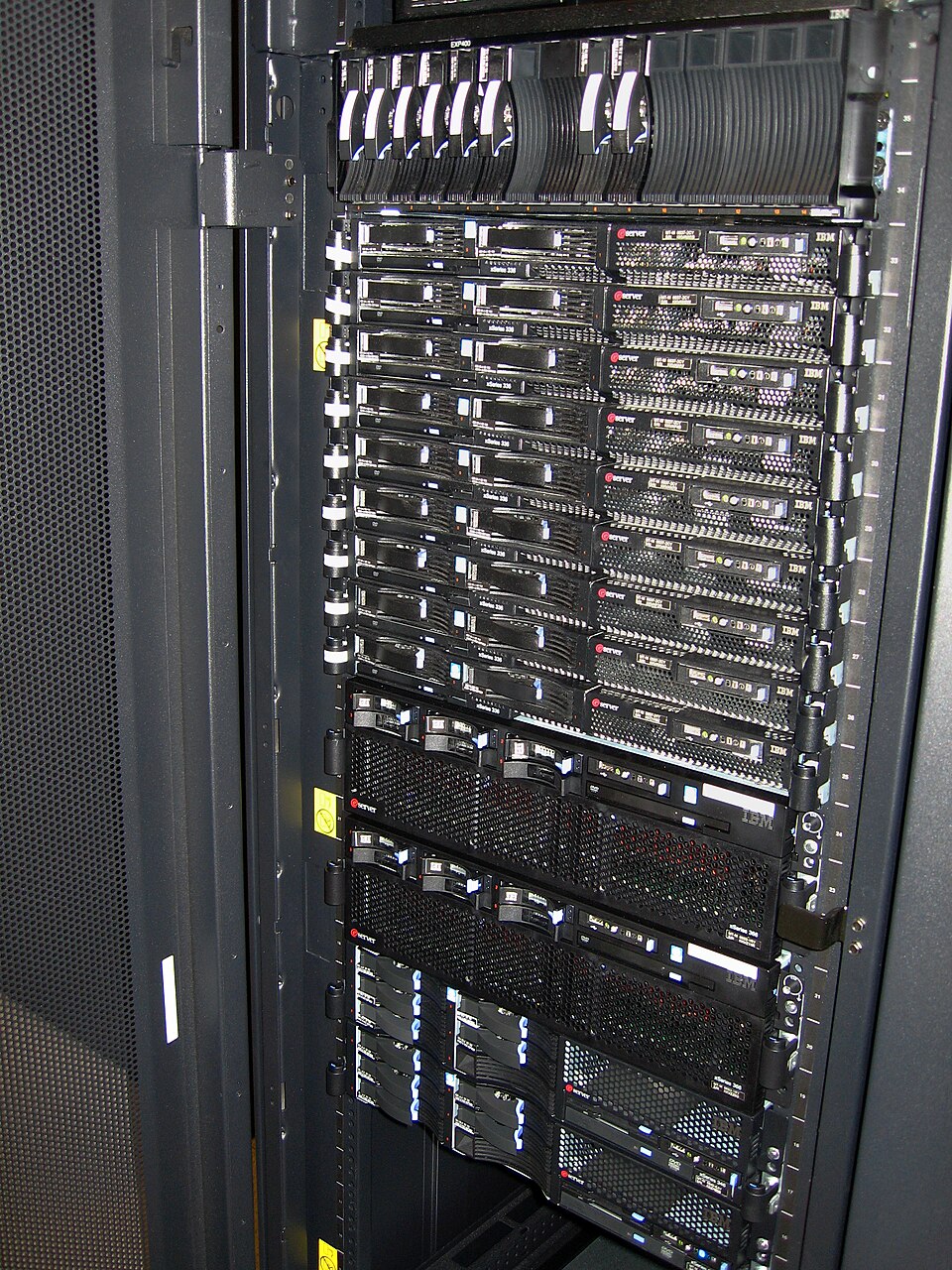 server rack with RAID storage