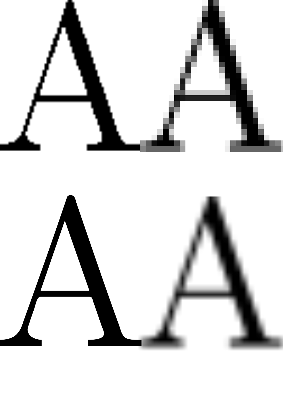 raster vs vector graphics comparison labelled diagram