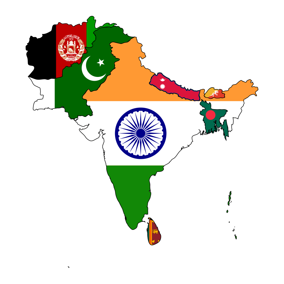 SAARC member countries map