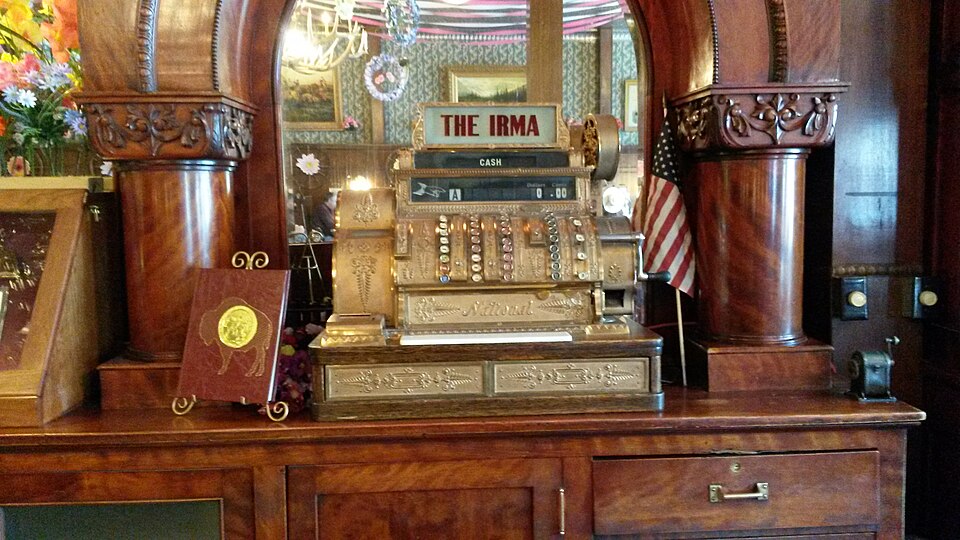 hotel cash register labelled diagram