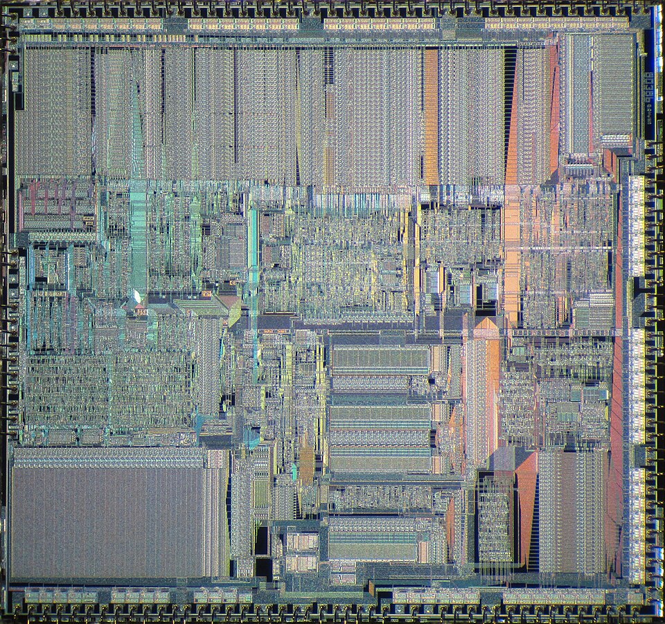 intel 80386 microprocessor die photo