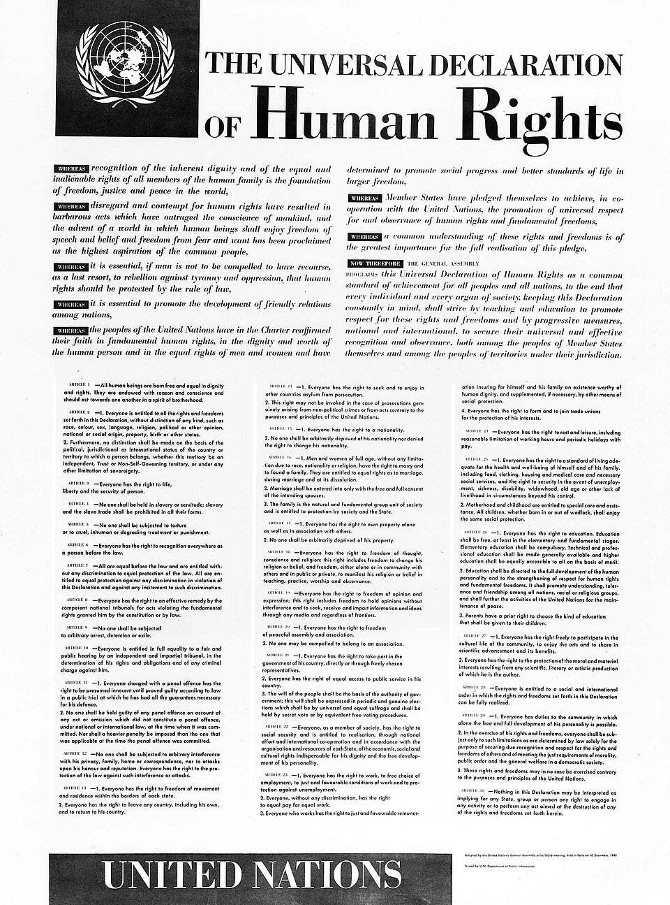 Universal Declaration of Human Rights 1948 document page