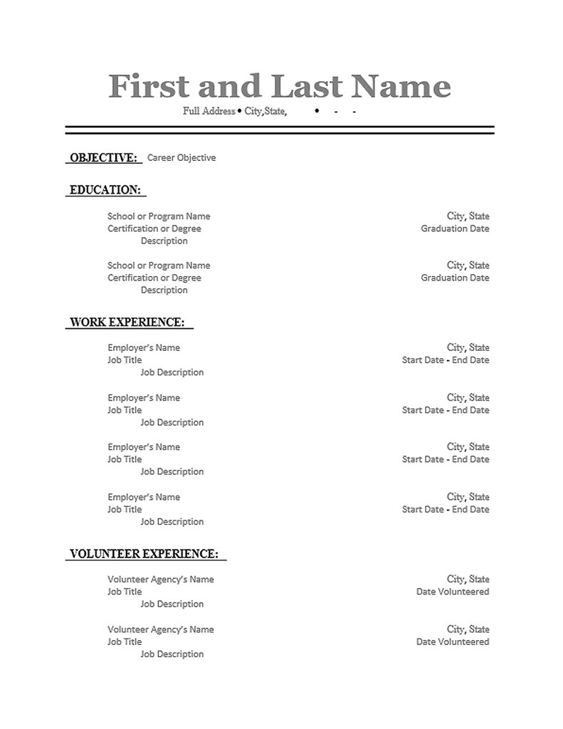 resume template