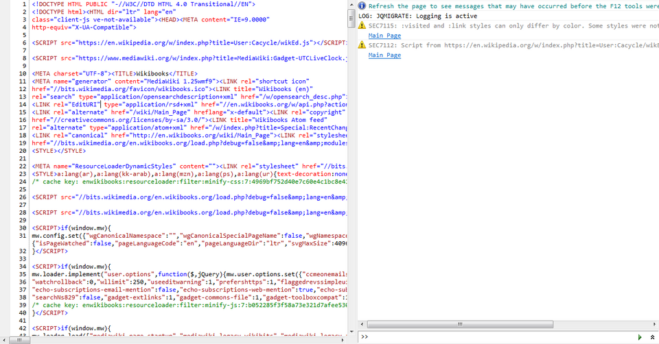 browser developer tools**