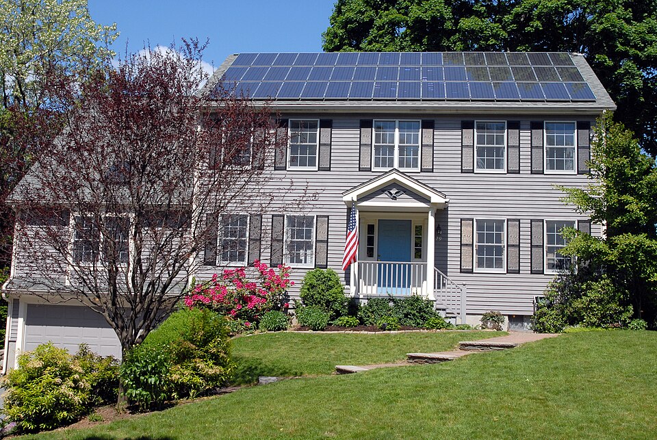 solar panels on a roof