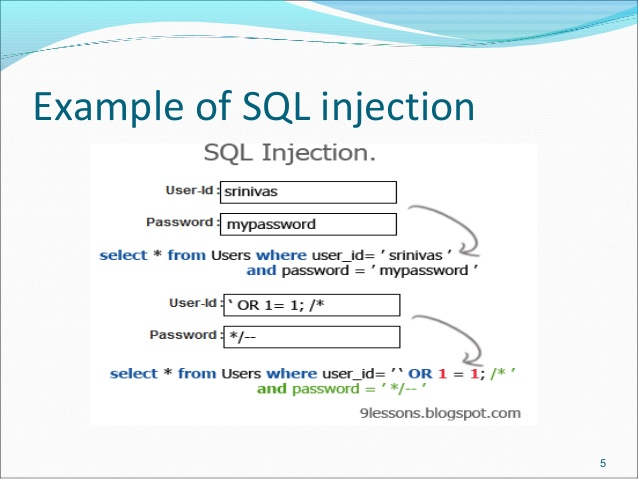 sql injection attack labelled diagram**