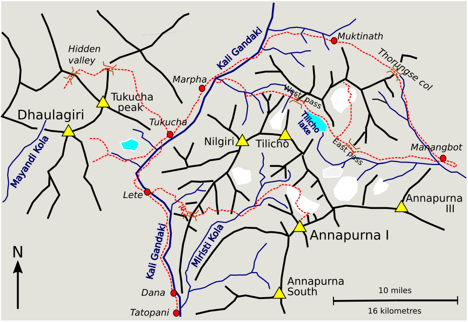 Annapurna region map**