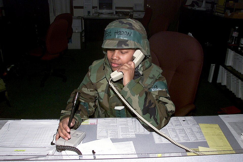 call center employees working