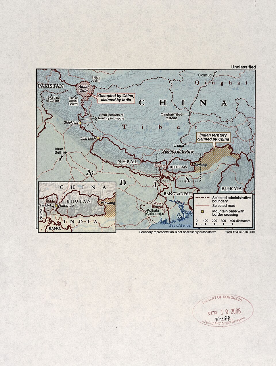 Nepal India China border map