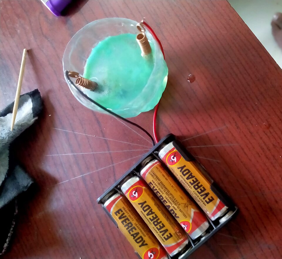 electrolysis of water setup