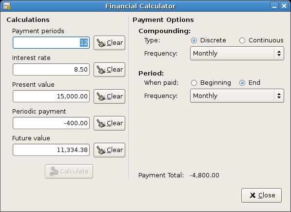 financial calculator**