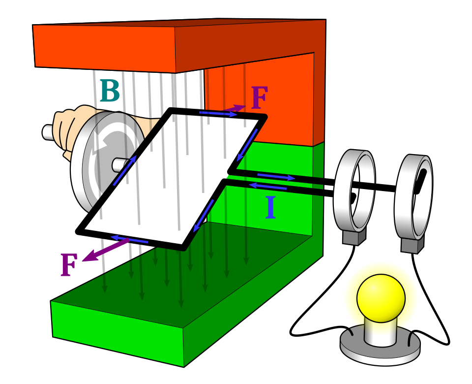 AC generator labelled diagram**